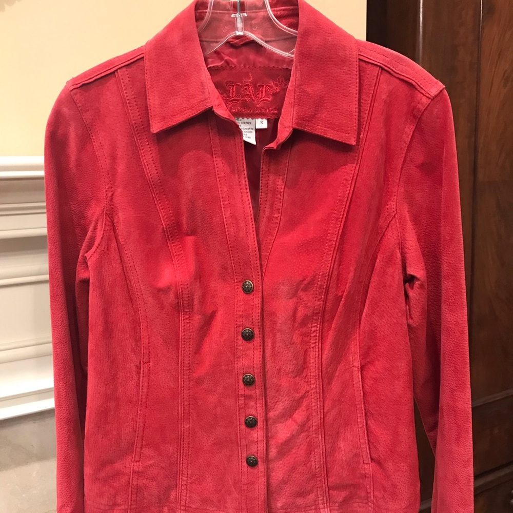 Lal Suede/Leather Red/Rust Jacket - image 6